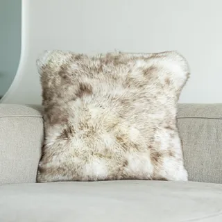 Nordic Sheep Langhaar Lammfell Kissenbezug 50x50 cm | Weiches Fell für Stühle, Sofa & Bett | Gemütliches Sitzkissen & Lammfell Sitzauflage in Natur- und Trendfarben | Farbe: Wolfsspitze