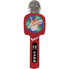 Bild - The Voice - Drahtloses Mikrofon mit Lautsprecher und Lichtern, Bluetooth®, Stimmwechselfunktion, Lichteffekte, Mikro-SD-Anschluss, USB, rot/silber, MIC260TV