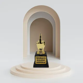 Mad Monkey 2000014 Deko-Pokal, Gold, Schwarz