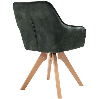SalesFever Armlehnstuhl Växjö Samtvelours 59 x 85 x 61 cm Dunkelgrün drehbar