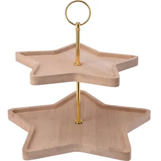 Excellent Houseware Etagere zweistufig Sternform 25 cm