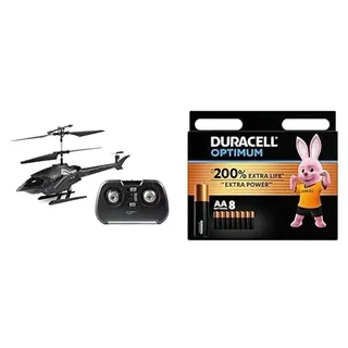 FLYBOTIC - Ferngesteuerter Hubschrauber - Sky Cheetah 24 cm - Anwendung innen - 3-Kanal-Infrarot-Flugspielzeug - Batterien enthalten - Spielzeug für Kinder ab 10 Jahren - 84718 + Duracell Optimum Batt
