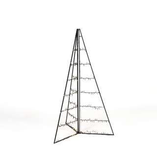 Konstsmide LED 3D Metall Pyramide, faltbar, inkl. Erdspieße, 279 bernsteinfarbene Dioden, 4,5V, Außen (IP44), 2,4W, schwarzes Kabel - 4792-870