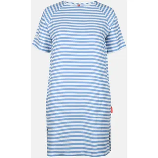 Midikleid SALZHAUT "Knielanges Kleid (Midi) UPHEBEN - STRIPES", Damen, Gr. M, EURO, blau (sanftes weiß ice blau), Obermaterial: 100% Viskose CV., Kleider Midikleid