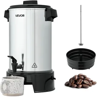 Vevor kommerzieller Kaffeeautomat 30 Tassen4,5 L Heißgetränkespender mit tropffreiem Wasserhahn, Kaffeekanne mit automatischer Temperaturregelung, für Catering Party Kirche Restaurant