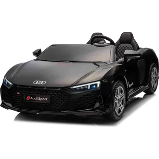 Elektrisches Kinderauto Audi R8 SPYDER Zweisitzer 24V, schwarz, MP3-Player mit USB/AUX und Bluetooth, Batterie 24V/14Ah, 2 x 200W Motoren, EVA-Räder mit Hinterradfederung, verstellbare Ledersitze, Fernbedienung, lizenziert - Schwarz