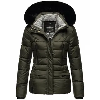 Navahoo Damen Winterjacke Steppjacke mit Teddyfell - Kunstpelz Kapuze Loveleen