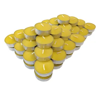 Citronella Duft Teelicht - 80er Pack - Dufkerze mit Zitronen Aroma - Garten Balkon Camping Bistro Licht