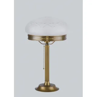 Echte Messing Tischleuchte Glas Jugendstil E27 Berliner Messinglampe