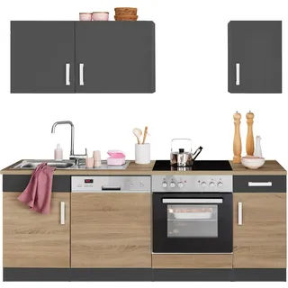 kochstation Küchenzeile KS-Gera 210 cm grau