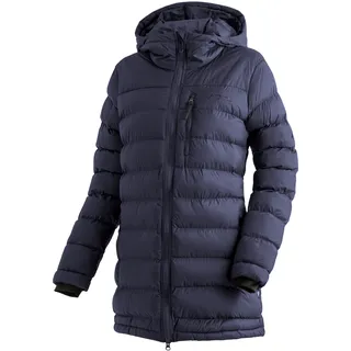 Funktionsmantel MAIER SPORTS "Lomnica Coat W", Damen, Gr. 44, blau (dunkelblau), 100% Polyamid, Mäntel Funktionsmantel, Damen Mantel, leichtes Primaloft Material, 3 RV-Taschen und Kapuze