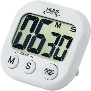 FILIUS zeitdesign Kurzzeitmesser Eieruhr, Küche, Küchentimer, Küchenaccessoires, digital, Piepalarm, weiß
