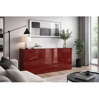 Mäusbacher Kommode 179 x 89 x 42 cm Bordeauxrot