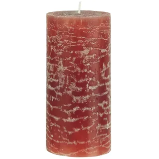 Rustikale Stumpenkerze H:14 cm Ø:7 cm div. Farben Brenndauer 50 Stunden Kerze Advent Weihnachten Deko, Farbe:Rustic Brown