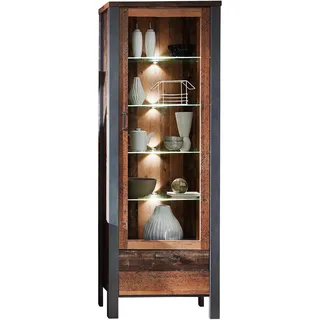 Innostyle Vitrine CARDIFF Used Style Optik Dark - Buffetschrank,