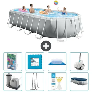 Prism Frame Pool Oval - 610x305x122 cm - 7-teilig S531 - Grau