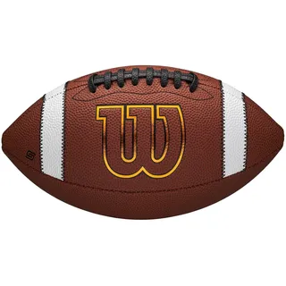 Wilson GST SpeedSkin Football, Mit Außenhülle aus Leder und ACL-Präzisionsschnürung, Für verbesserten Grip und präzise Würfe, Farbe: Braun, Offizielle Größe