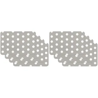 Venilia Tischset Platzset für Esszimmer Grau Punkte-Muster, 4er Set abwischbar Polypropylen, lebensmittelecht 45 x 30 cm, 4 Stück, 59051 (Packung mit 2)