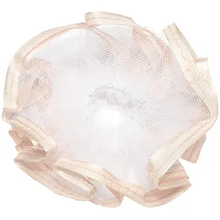 NKlaus Taufe Kerzenmanschette Kommunion aus Tüll 12x9cm Tropfschutz rose Satinband 14430