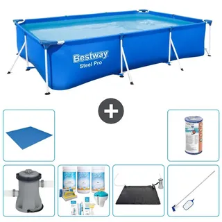 Bestway Steel Pro Rechteckig - 300x201x66 cm - 7-teilig S22085 - Blau