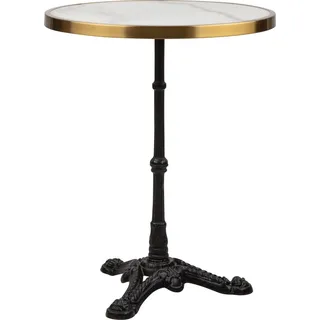 blumfeldt Patras - Bistro-Tisch, Gartentisch, Deko-Zierkante, Gusseiserner Standfuß, für drinnen und draußen, wasserfest, frostsicher, 57,5 cm Ø 72 cm Höhe, weiß - Weiß