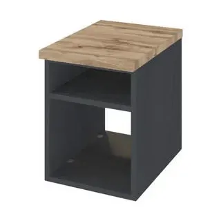 Xora Badezimmerregal , Grau , Holzwerkstoff , 2 Fächer , 30x41x47 cm , Made in Germany , Badezimmer, Badezimmerregale, Badregale