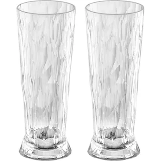koziol Superglas Club No. 11, 2 Stück, 500 ml, Bierglas aus kristallklarem Kunststoff, luxuriös, unzerbrechlich, wiederverwendbar, Party, Camping, 2er Set