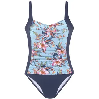 LASCANA Badeanzug »Malia« mit tropischem Print und Shaping-Effekt, blau