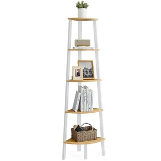 VASAGLE Bücherregal 5 Ebenen 0 x 0 x 0 cm Natureichenfarben/Mattweiß