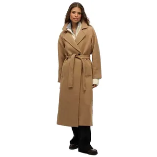 Superdry Relaxed Long Wool Mantel - Iced Coffee Brown - L