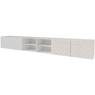 altdecor Vira-W Lowboard 300 cm Weiß Holz