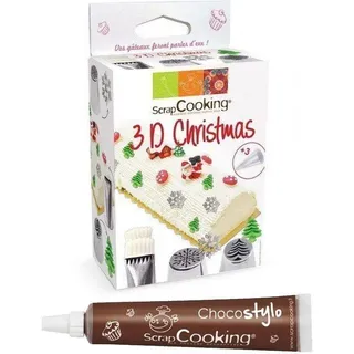 Set Spritztüllen aus Edelstahl - Weihnachtsedition + Schokolade aus der Tube für Kuchendekoration