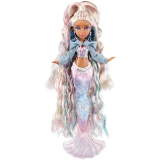 MGA Entertainment Mermaze Mermaidz Winter Waves - Kishiko - Meerjungfrauen-Puppe, Flosse mit Farbwechsel, Schwanz mit Glitzerfüllung und Accessoires - Für Kinder und Sammler ab 4 Jahren