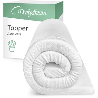 Dailydream Matratzen Topper | Memory Foam | Edition Pure, Model M | Zertifiziert & ergonomisch für unbequeme Matratze, Boxspringbett & Gästebett | rutschfest mit Noppen