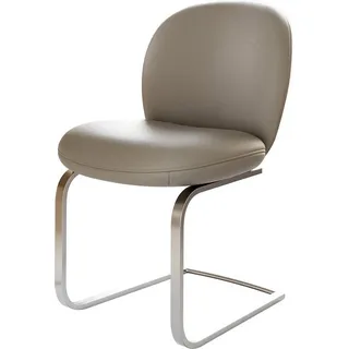 DeLife Freischwinger Nube-Flex Echt-Leder Schlamm