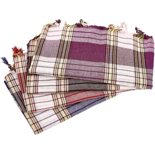 carenesse Hamamtuch 80 x 170 cm rot/blau/schwarz/lila kariert 4 St.