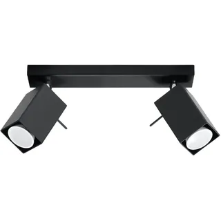 Deckenleuchte MERIDA 2 schwarz 2xGU10 10W Stahl 16x6x30cm Sollux Lighting - Schwarz
