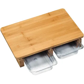 KESPER Schneidebrett mit Auffangschalen Holz/Bambus 1-tlg. 40,5 x 27,5 x 8,5 cm Braun