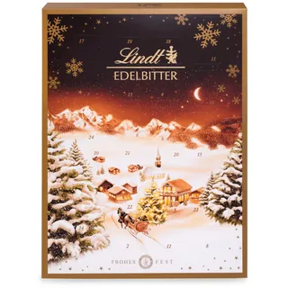 Lindt Schokolade | Edelbitter Adventskalender 2025 | 250g | Adventskalender mit 24 süßen festlichen Überraschungen aus Edelbitterschokolade | Schokolade für die Weihnachtszeit