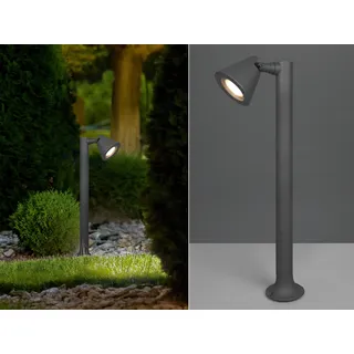 LED Außensockelleuchte Spot schwenkbar in Anthrazit Gartenleuchten mit Strom - Weiß