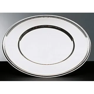 APS Platzteller - hochglanzpolierter Dekoteller, Ø 30, 5 cm Durchmesser, Platzset mit Perlrand, Unterteller aus Edelstahl, stapelbar, spülmaschinengeeignet (Packung mit 6)