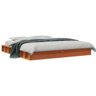 vidaXL Massivholzbett ohne Matratze Wachsbraun 200x200 Kiefernholz - Braun