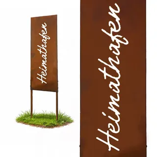 Relaxdays Gartenstecker Rostbraun Spruchtafel , Braun , Metall , 1.5 cm , Dekoration, Gartendeko