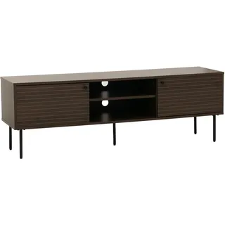 Mendler HWC-N78 Lowboard 50x150x40cm Dunkelbraun Aluminium/Holz/Kunststoff/Metall/Spanplatte/Melamin