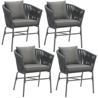 Tectake Valeiras Gartenstuhl 60 x 61 x 44 cm silber