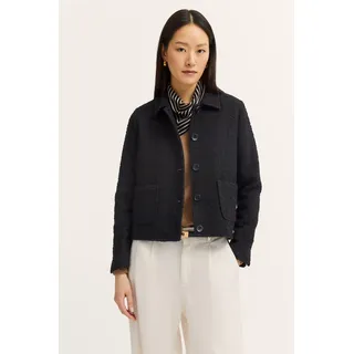 Hemdjacke BUGATTI "Bouclé", Damen, Gr. 38, 290, schwarz, 40% Polyacryl, 35% Polyester, 20% Baumwolle, 3% Polyamid, 2% sonstige Fasern, unifarben, normal, gerader Abschluss, Jacken Hemdjacke, mit Knopfleiste und aufgesetzten Taschen