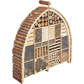 Kobolo Insektenhotel Insektenhaus LUXURY XXL 101x23x109 cm in Bogenform - Zweigeteilt - Insect hotel Home Bienenhotel Garten Gartendeko Nistkasten