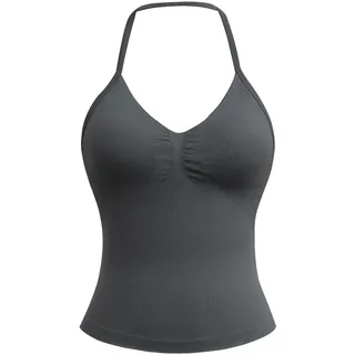 Sporttop YEAZ "Top SCENE", Kinder, Gr. M, grau, Obermaterial: 90% Polyamid PA. 10% Elasthan EL., Tops Sporttop