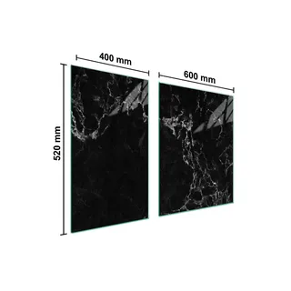 Glasplatte und Schneidebrett 100x52 Marmor