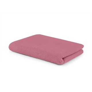 Setex Waffelpiqué auch als Tagesdecke, Geeignet Kuscheldecke, Rosa